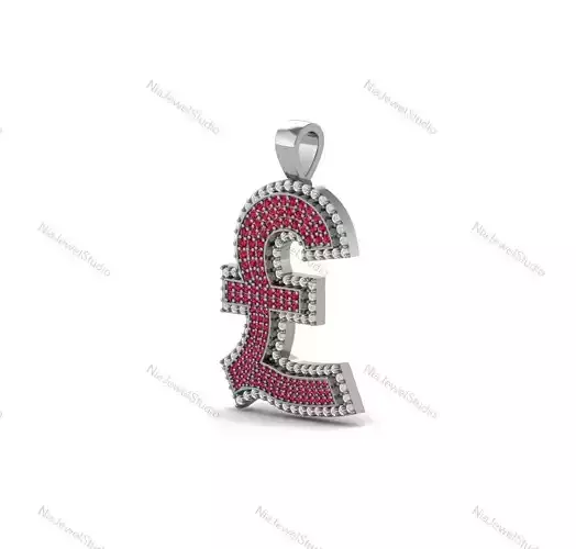 Pound Sterling Symbol Pendant-3D Jewelry Model