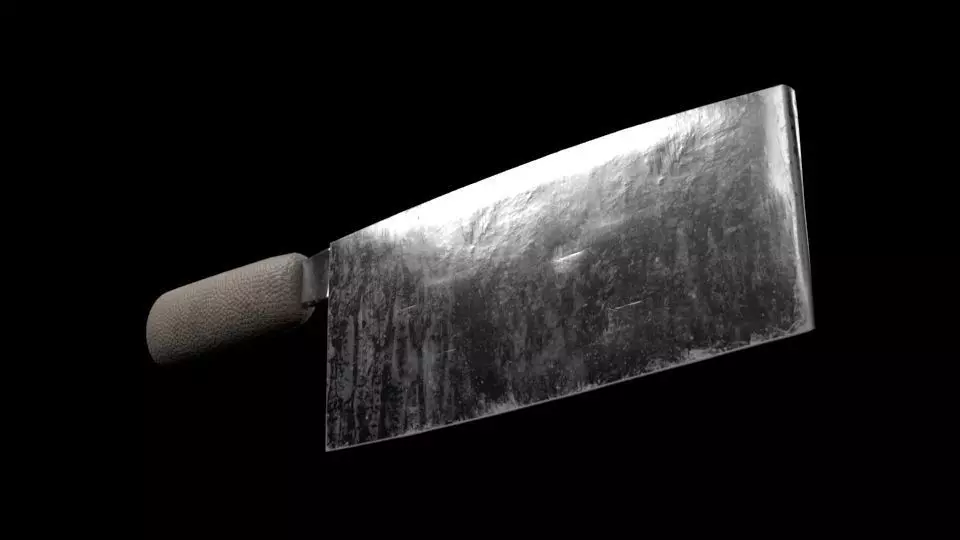 A hatchet Low-poly 3D model_0