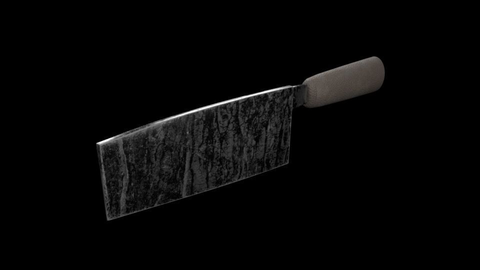 A hatchet Low-poly 3D model_3