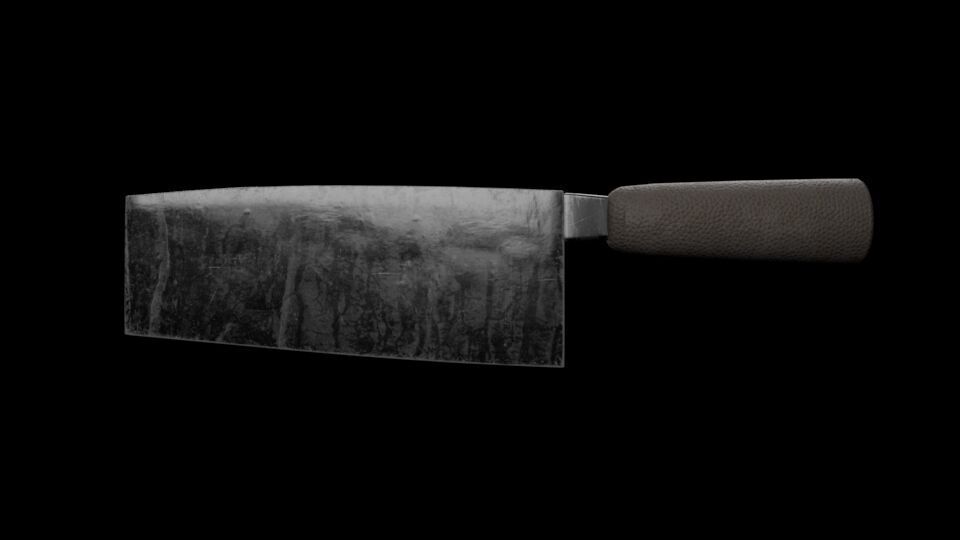 A hatchet Low-poly 3D model_4