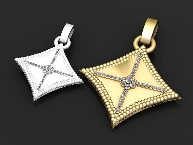 features a stylized PENDANT  3D print model