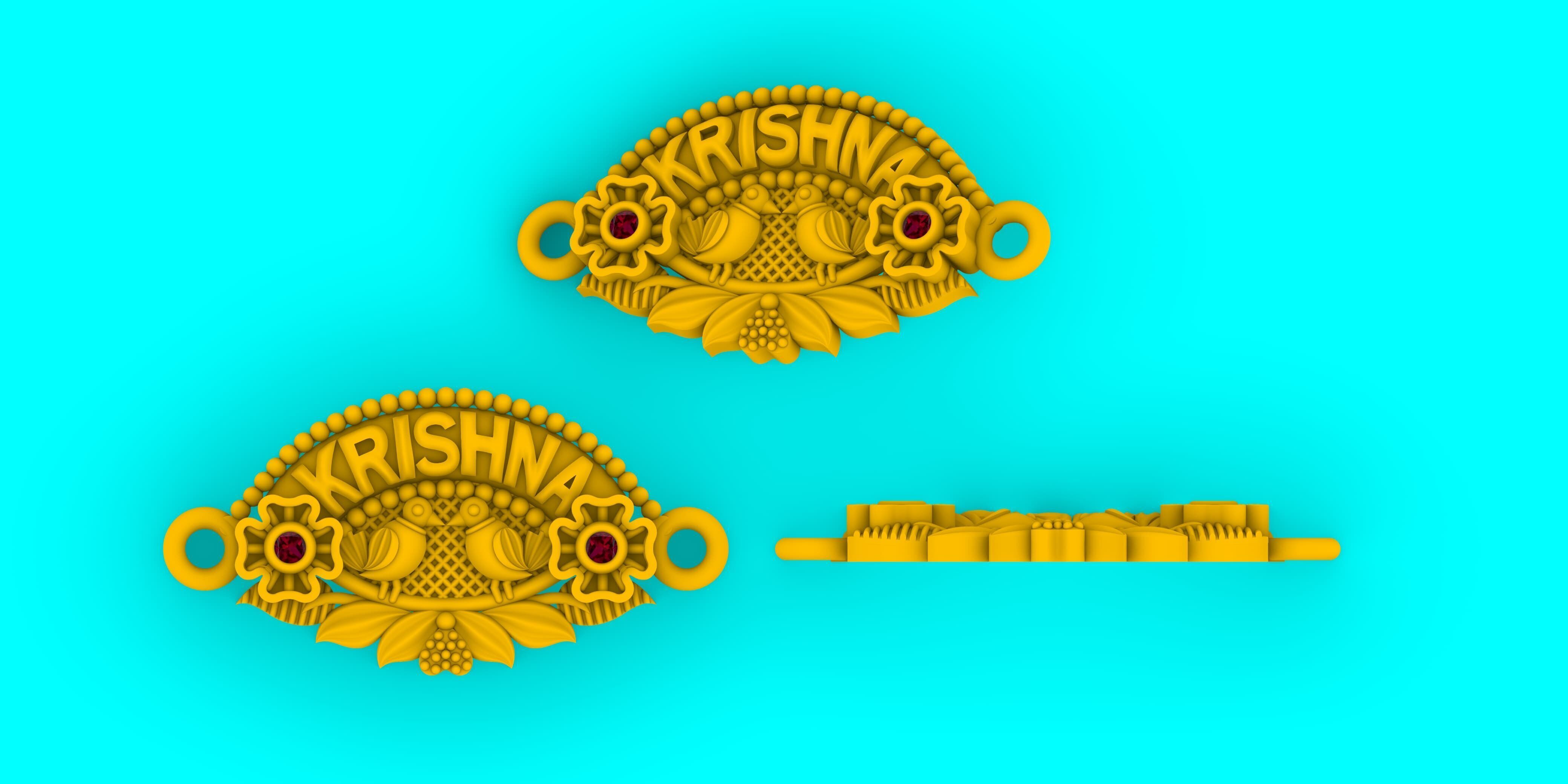 Rakhi Silver  3D print model_4