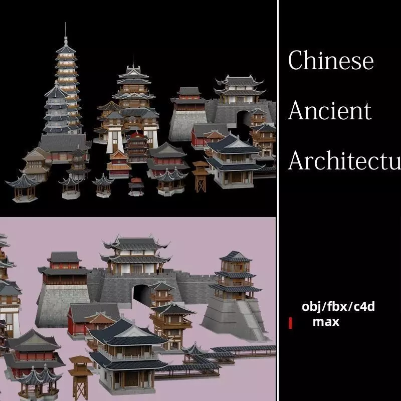 Traditional Chinese Ancient Architecture 3D Model Collection 3D model_0