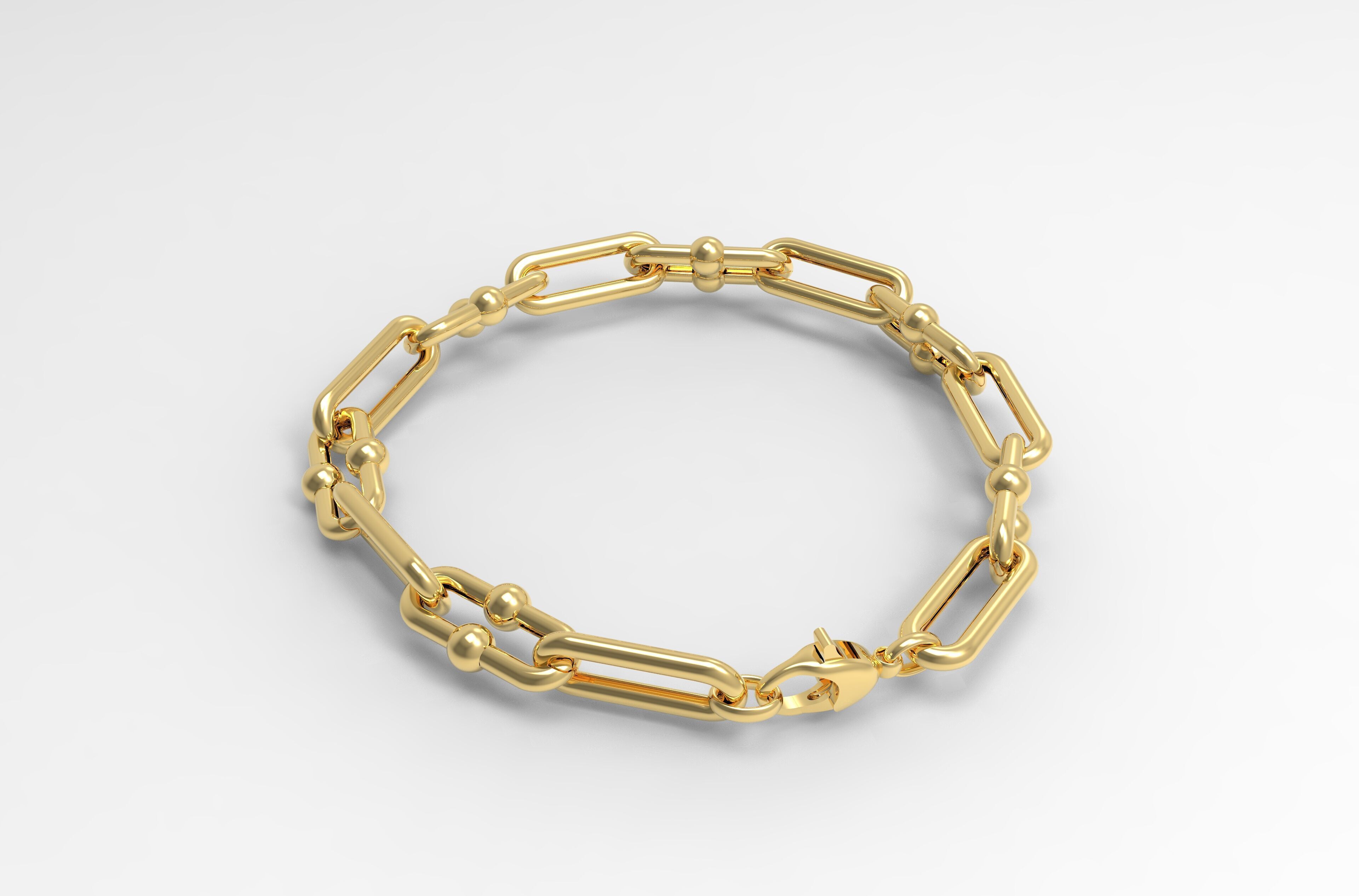 Link Chain Bracelet 3D print model_8