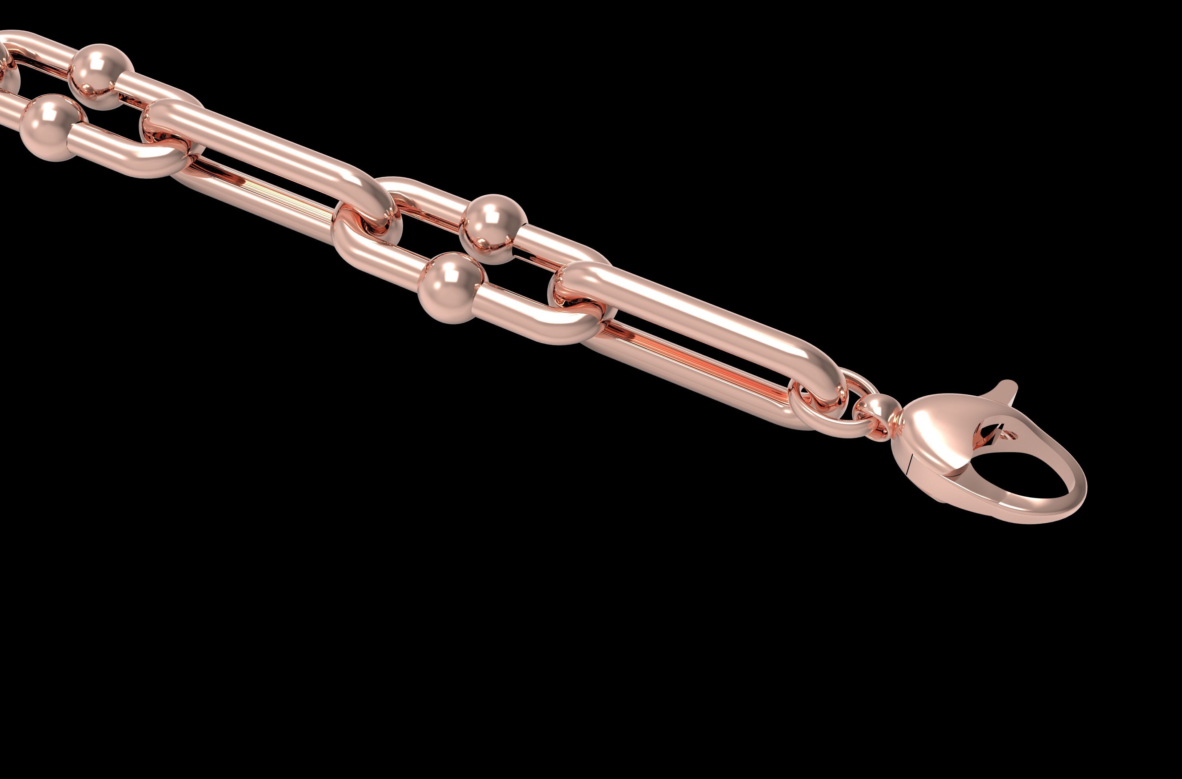 Link Chain Bracelet 3D print model_2