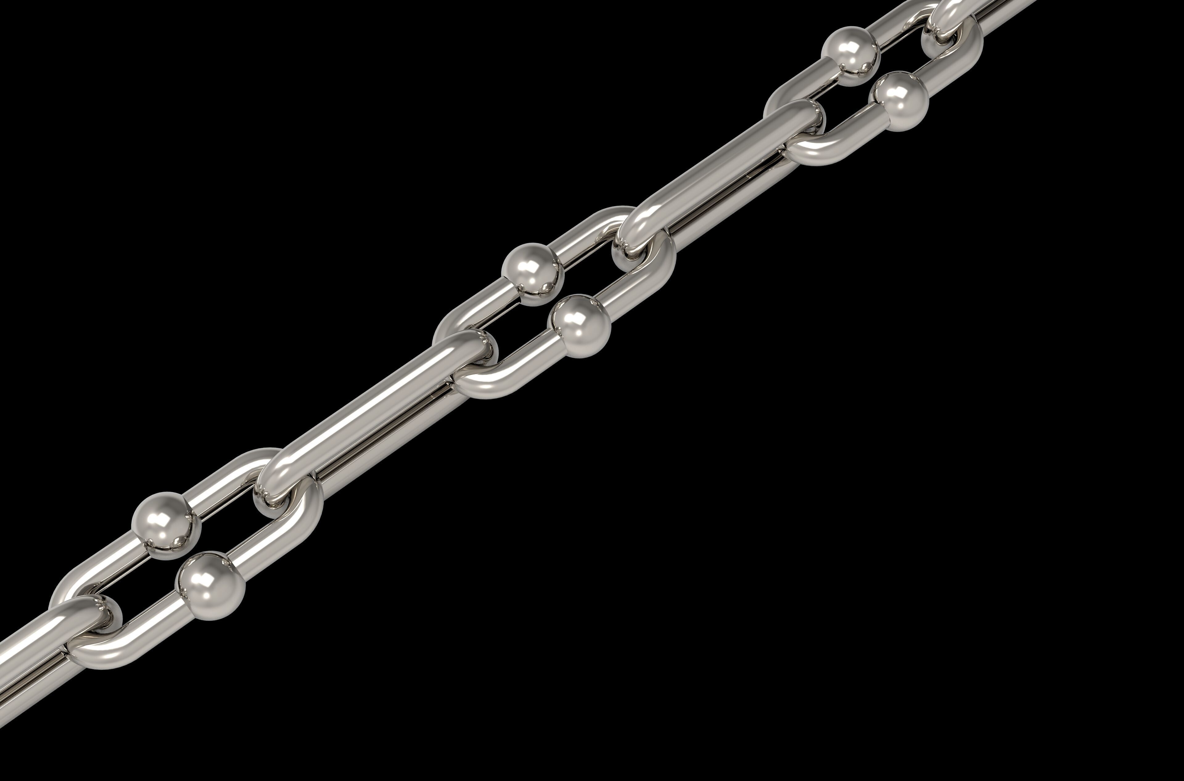 Link Chain Bracelet 3D print model_4