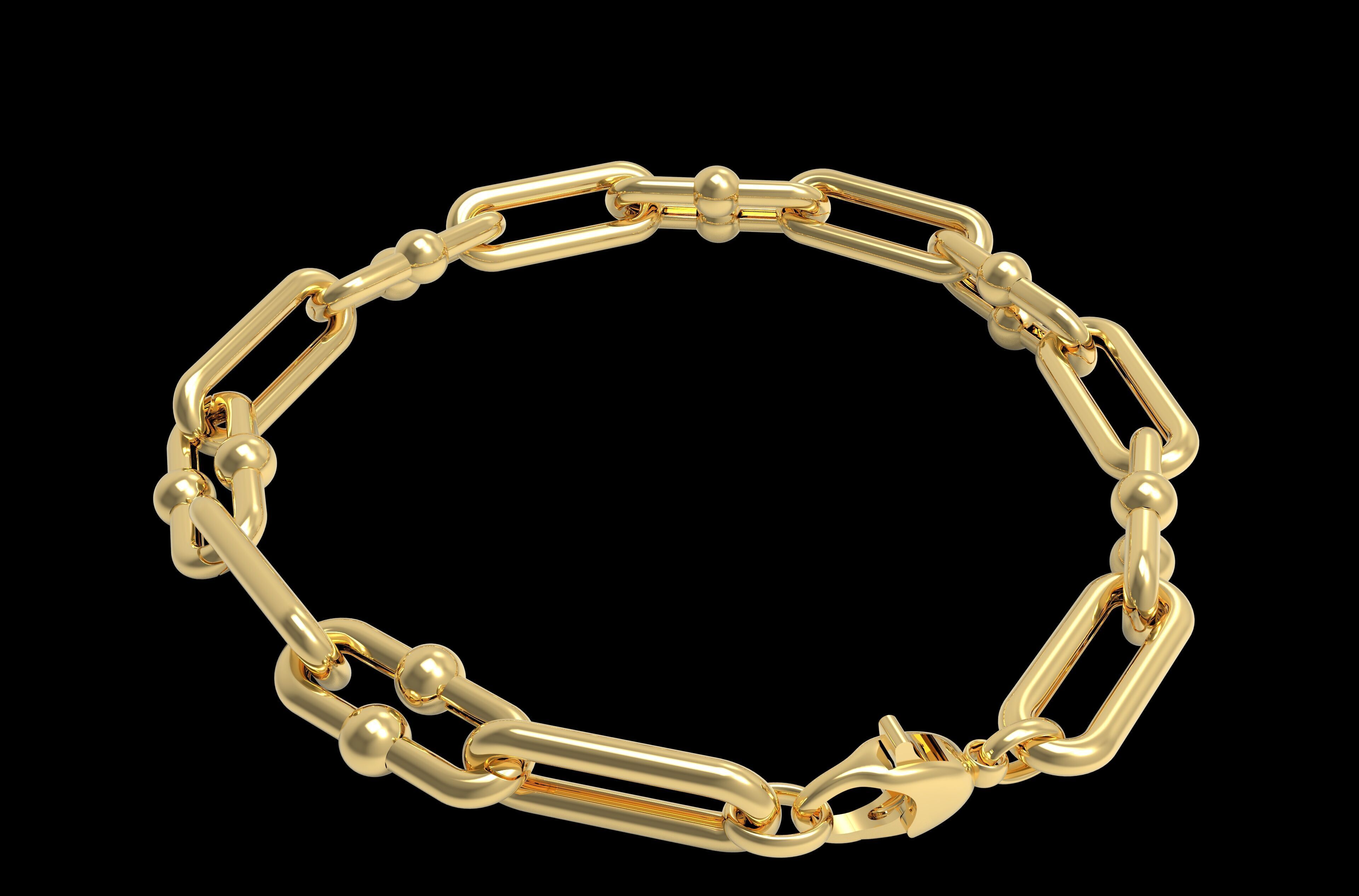 Link Chain Bracelet 3D print model_1