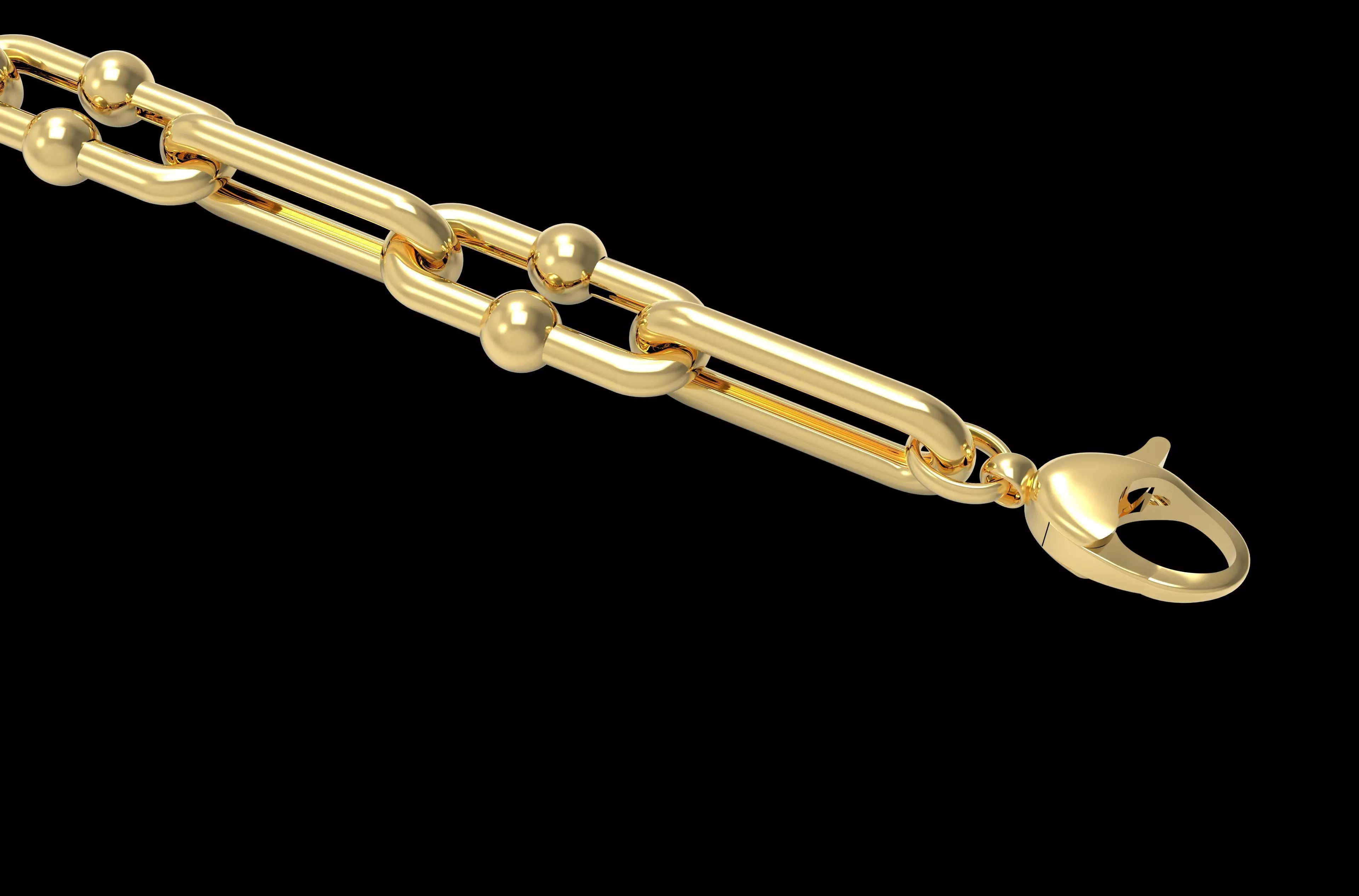 Link Chain Bracelet 3D print model_0