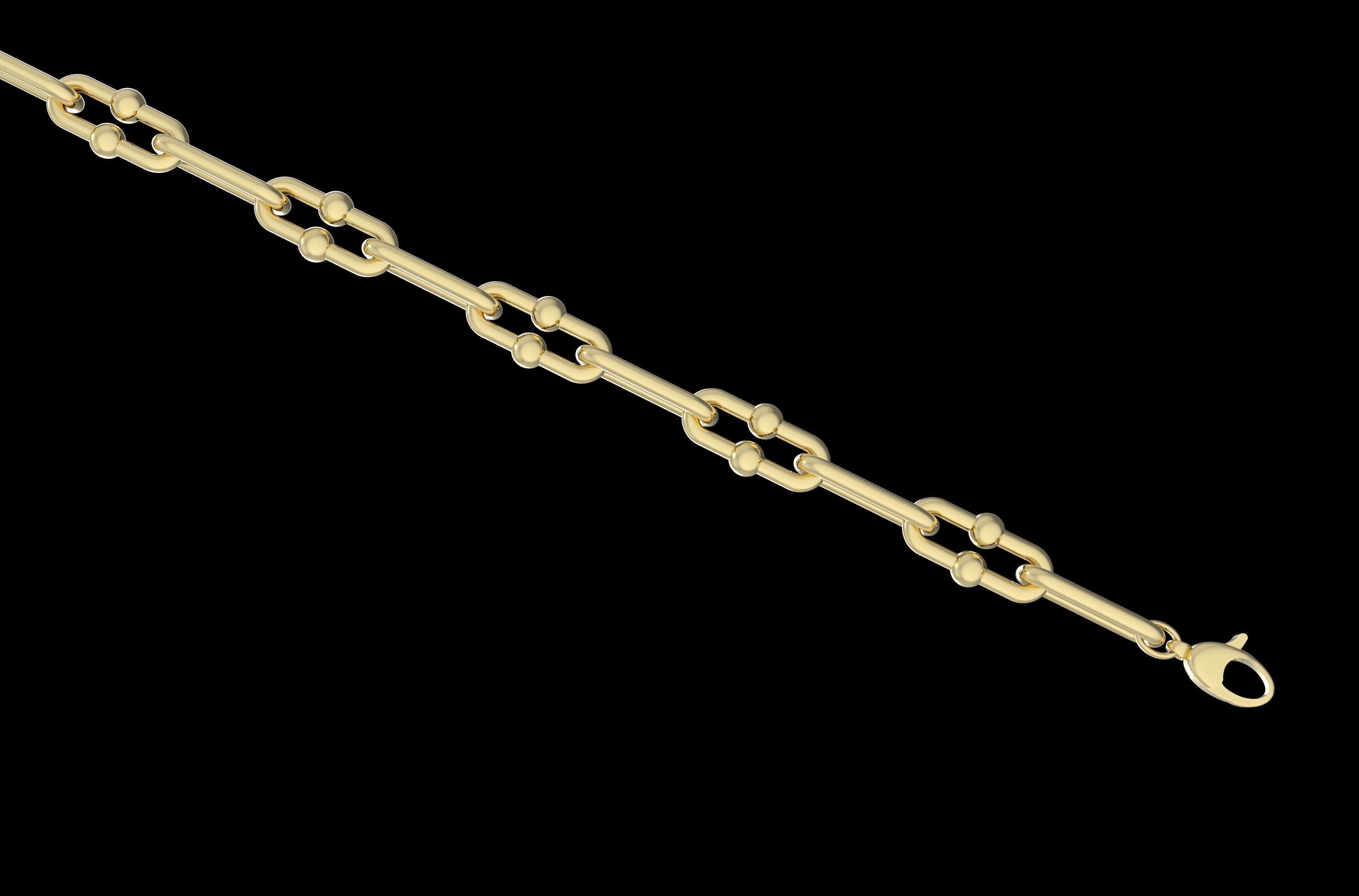 Link Chain Bracelet 3D print model_5