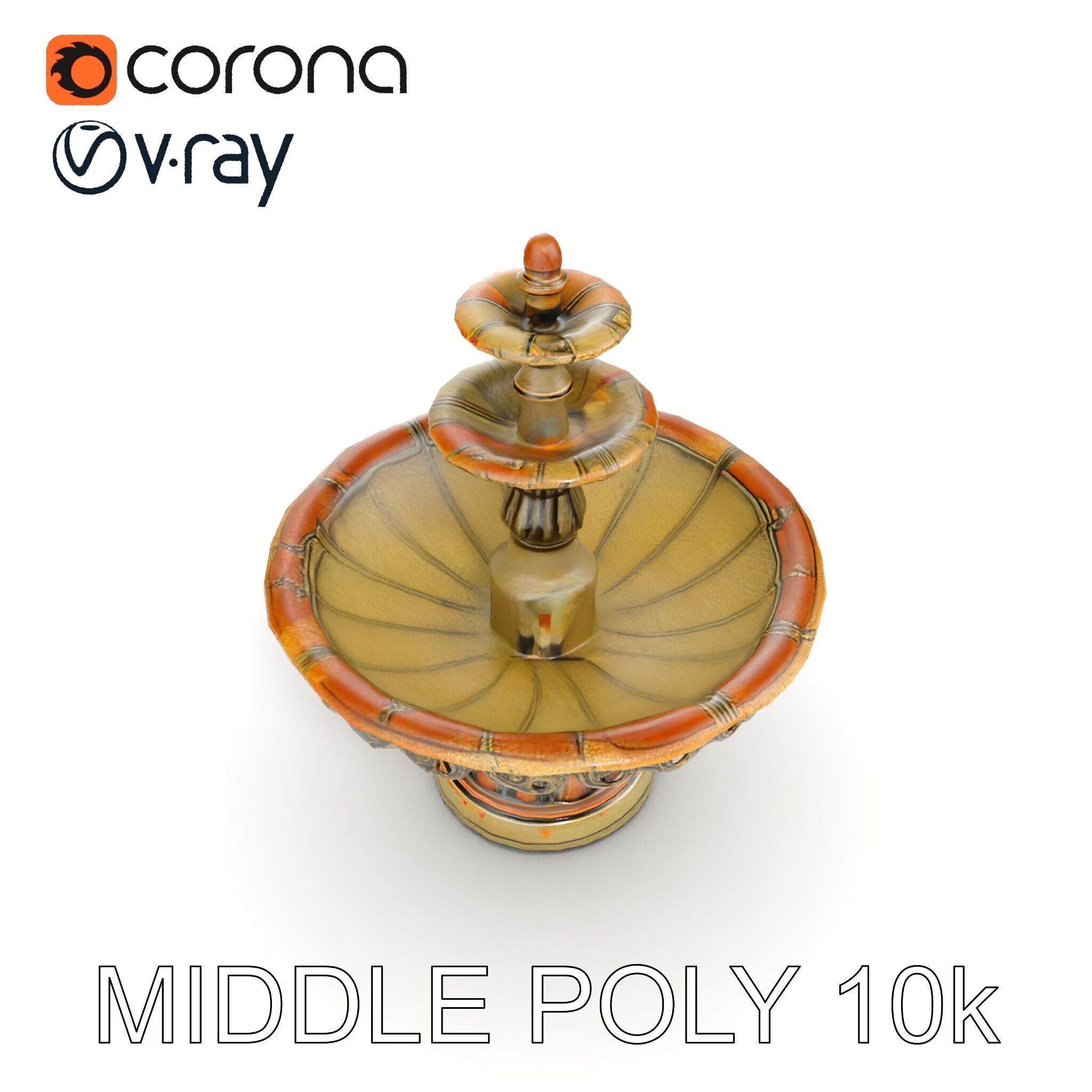 Classic Outdoor Fountain Model Pack Low-poly 3D model_24