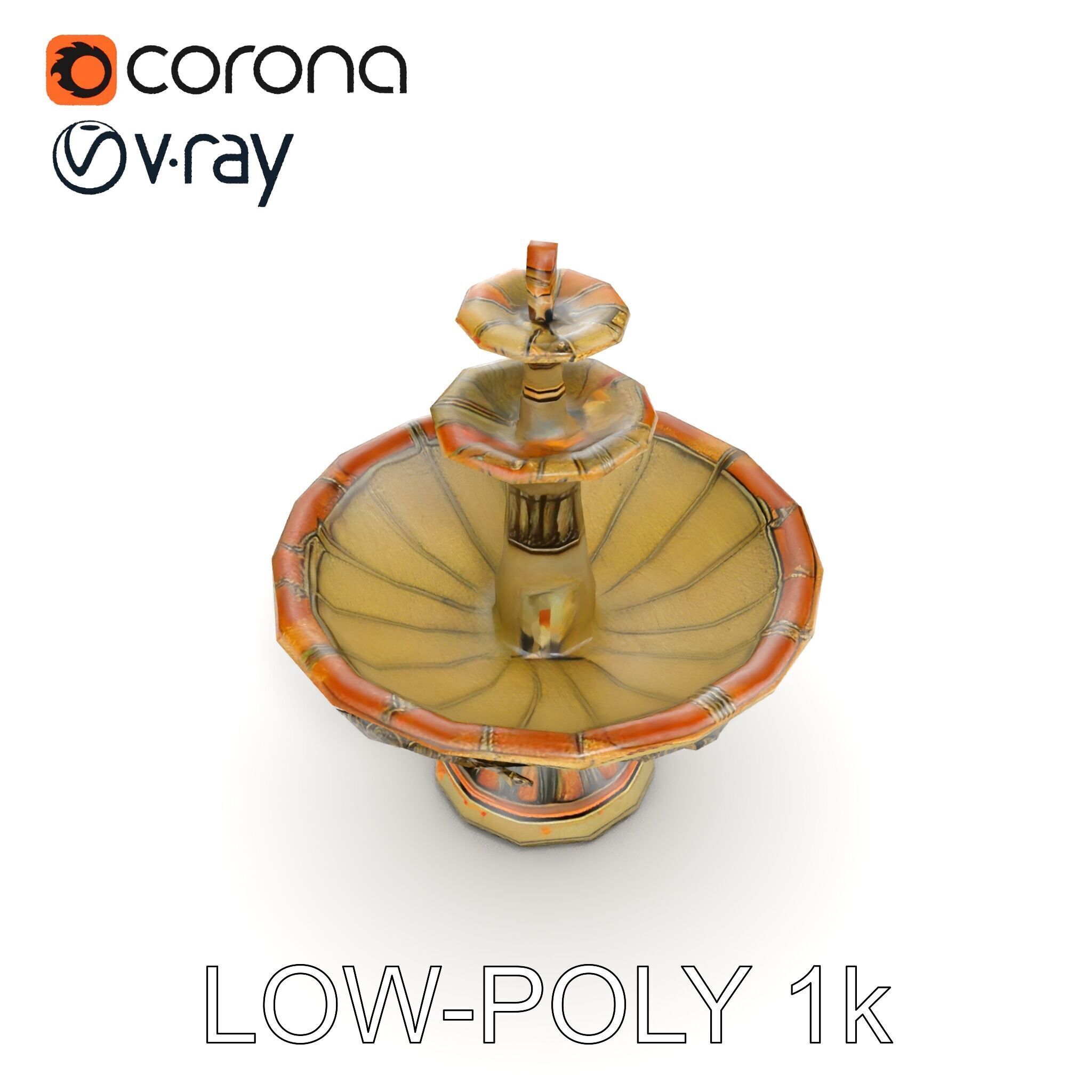 Classic Outdoor Fountain Model Pack Low-poly 3D model_20