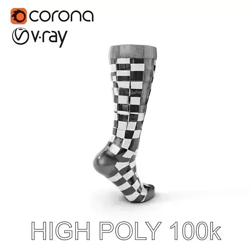 Checkered Sock D Model Pack  High Detail