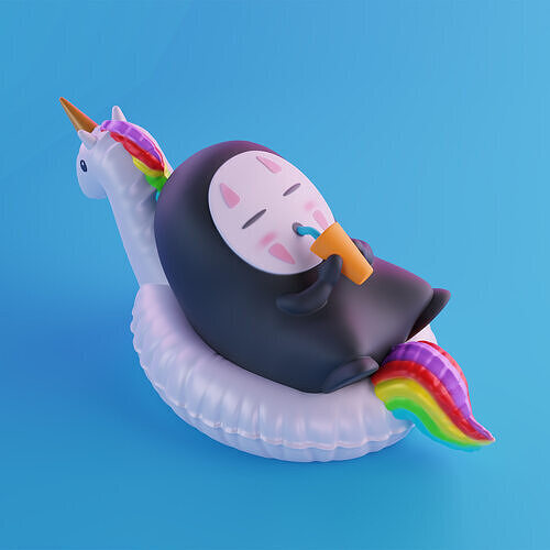 No Face Pool Day Funny Spirited Away 3D Printable 3D print model