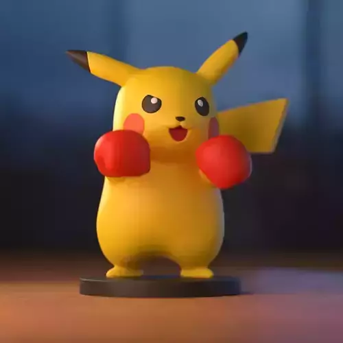 Boxing Pikachu 3D Printable Battle Pose Figure 3D print model Boxing Pikachu 3D Printable Battle Pose Figure 3D print model