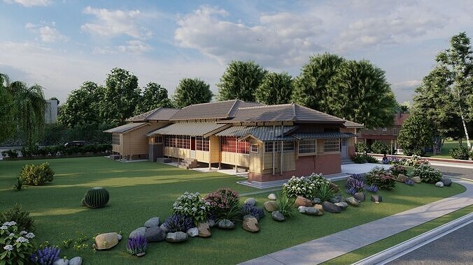 Casa Scene-villa-modern house 3D model