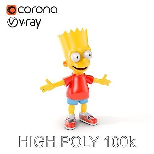 SpikyHaired Cartoon Kid D Model  Versatile and Rigged Low-poly 3D model