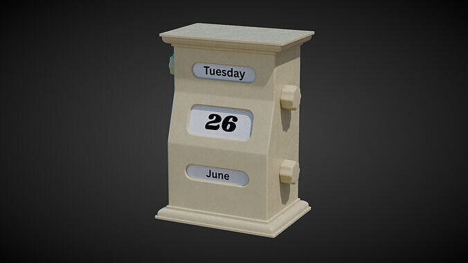Perpetual Desk Calendar Low-poly 3D model