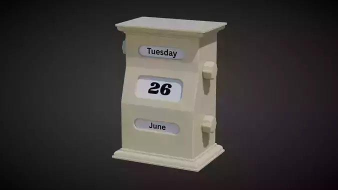 Perpetual Desk Calendar Low-poly 3D model