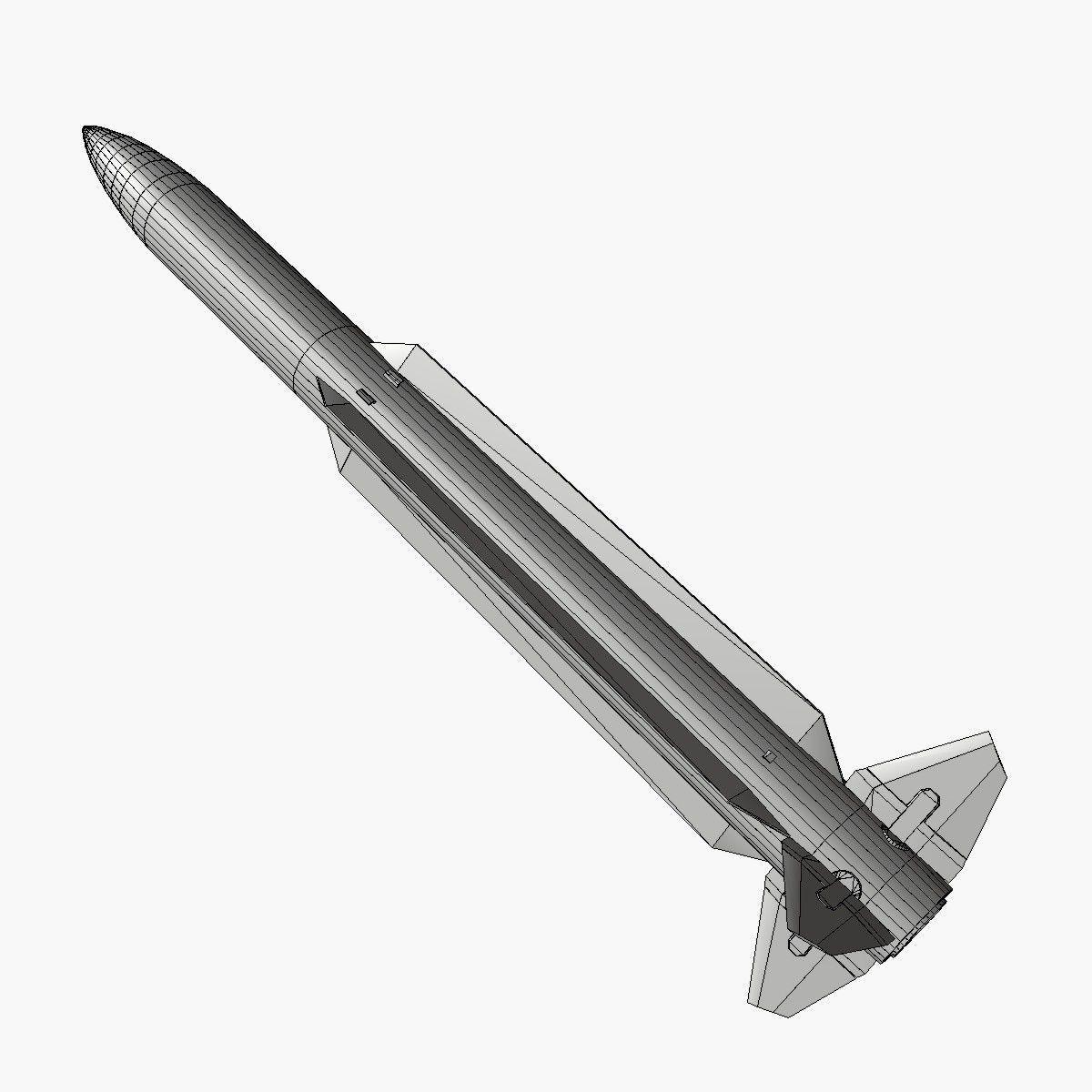 Tartar Missile Low-poly 3D model_4