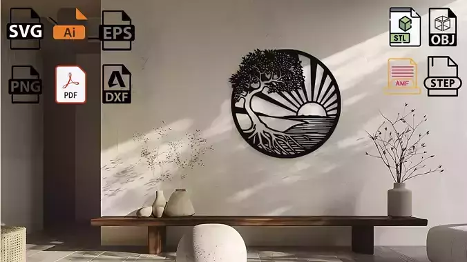 Tree of Life Sunset Wall Art