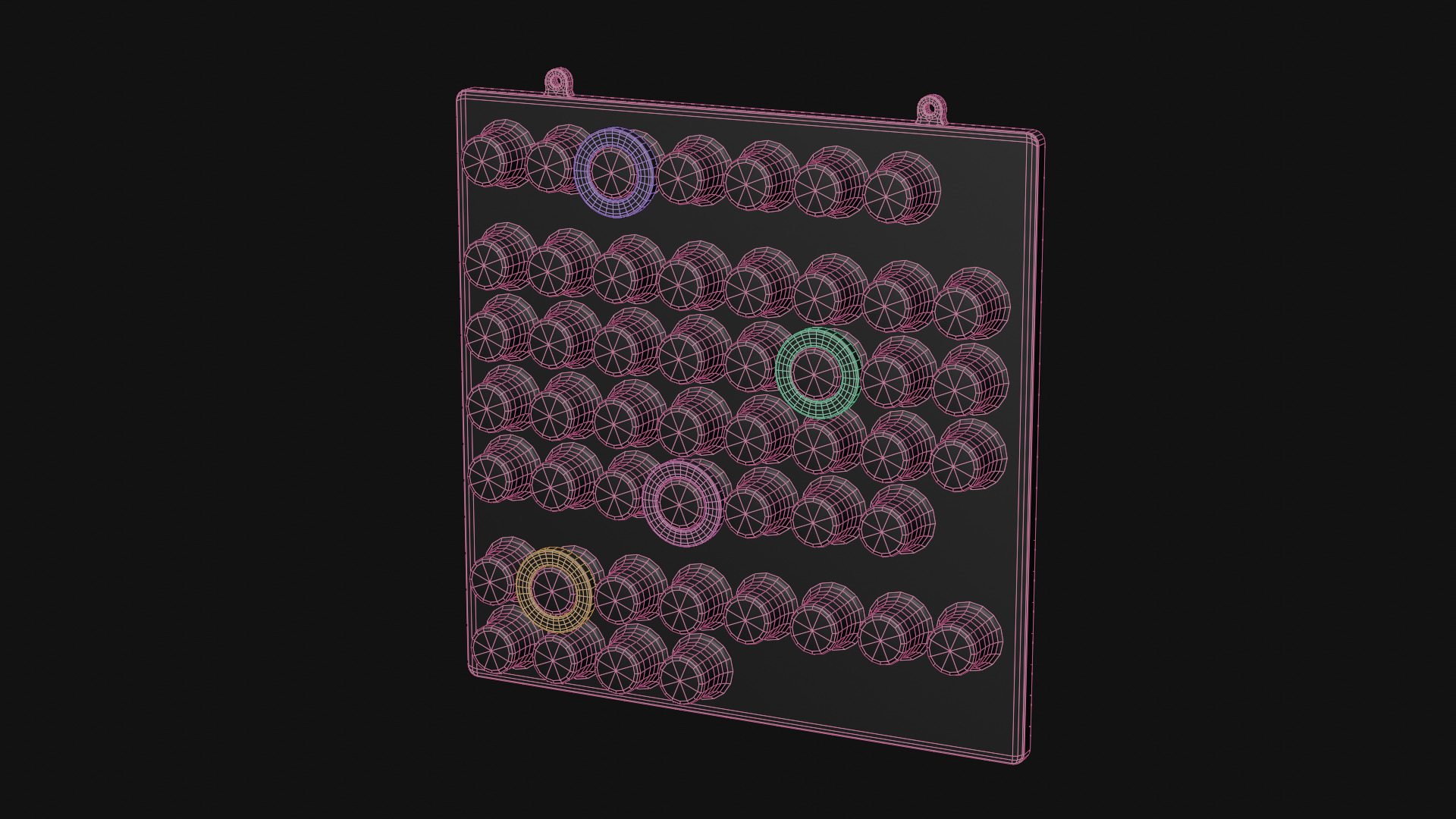 Wall Mounted Calendar Low-poly 3D model_10