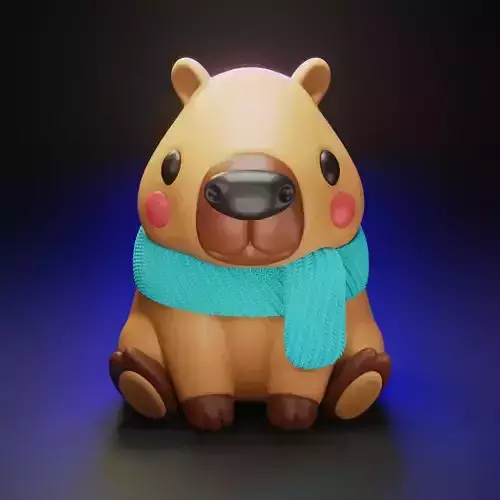 Capybara decorate statue multi-color 3D print model