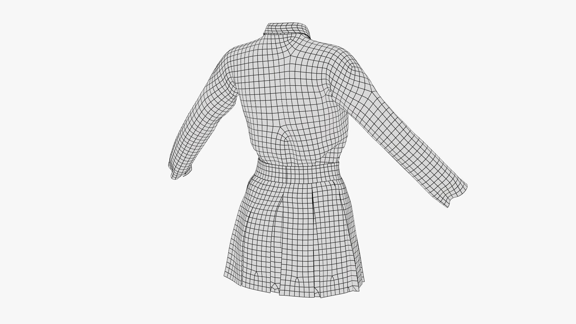 Female School Uniform Free low-poly 3D model_19