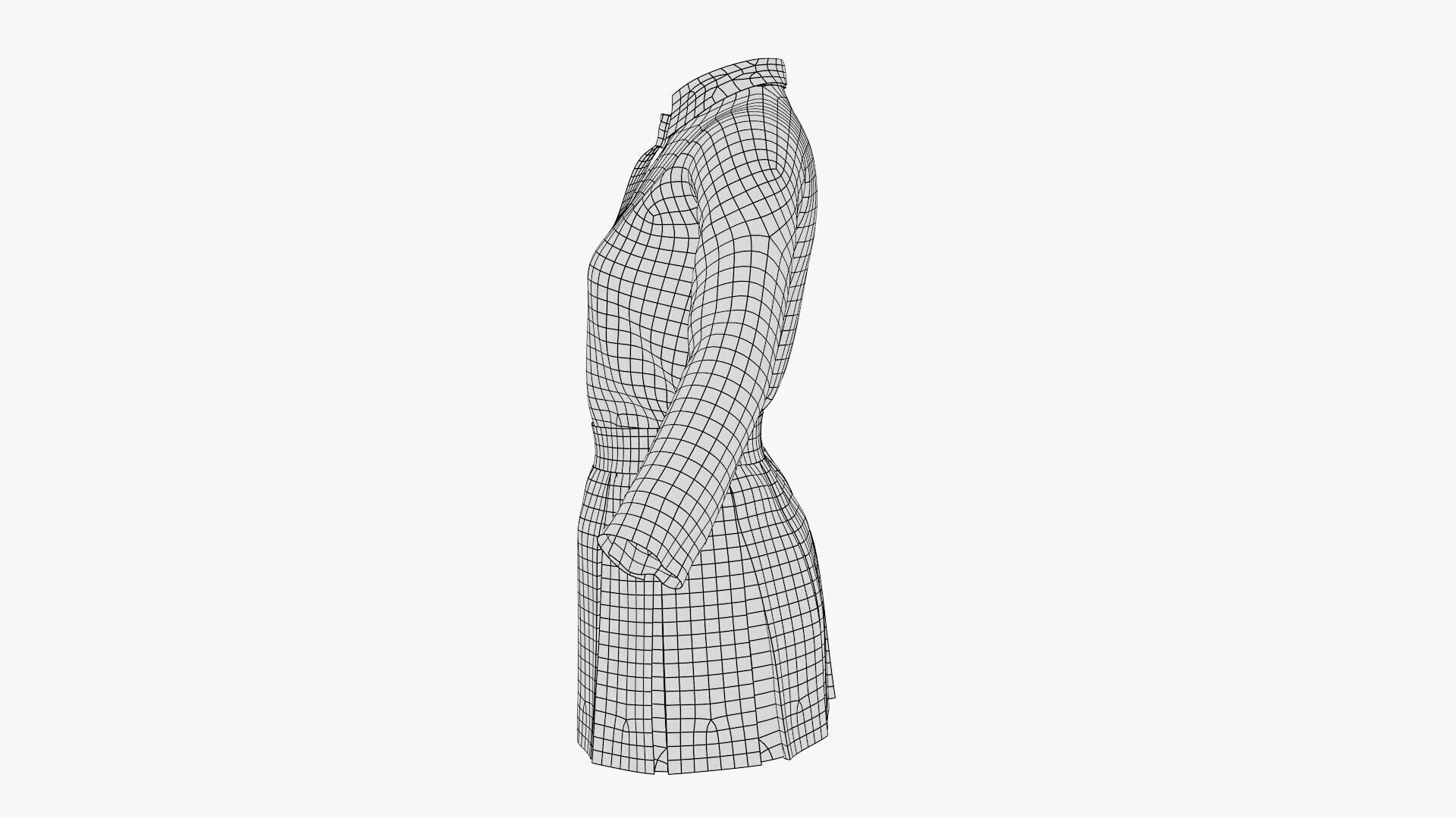 Female School Uniform Free low-poly 3D model_17