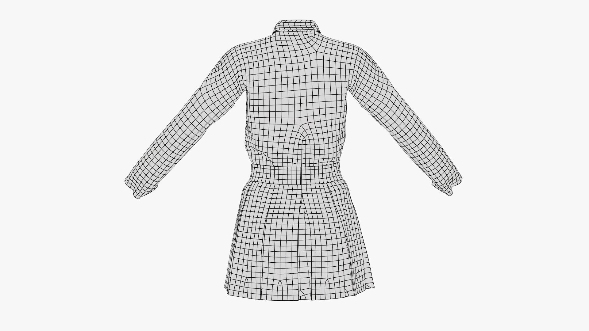 Female School Uniform Free low-poly 3D model_23