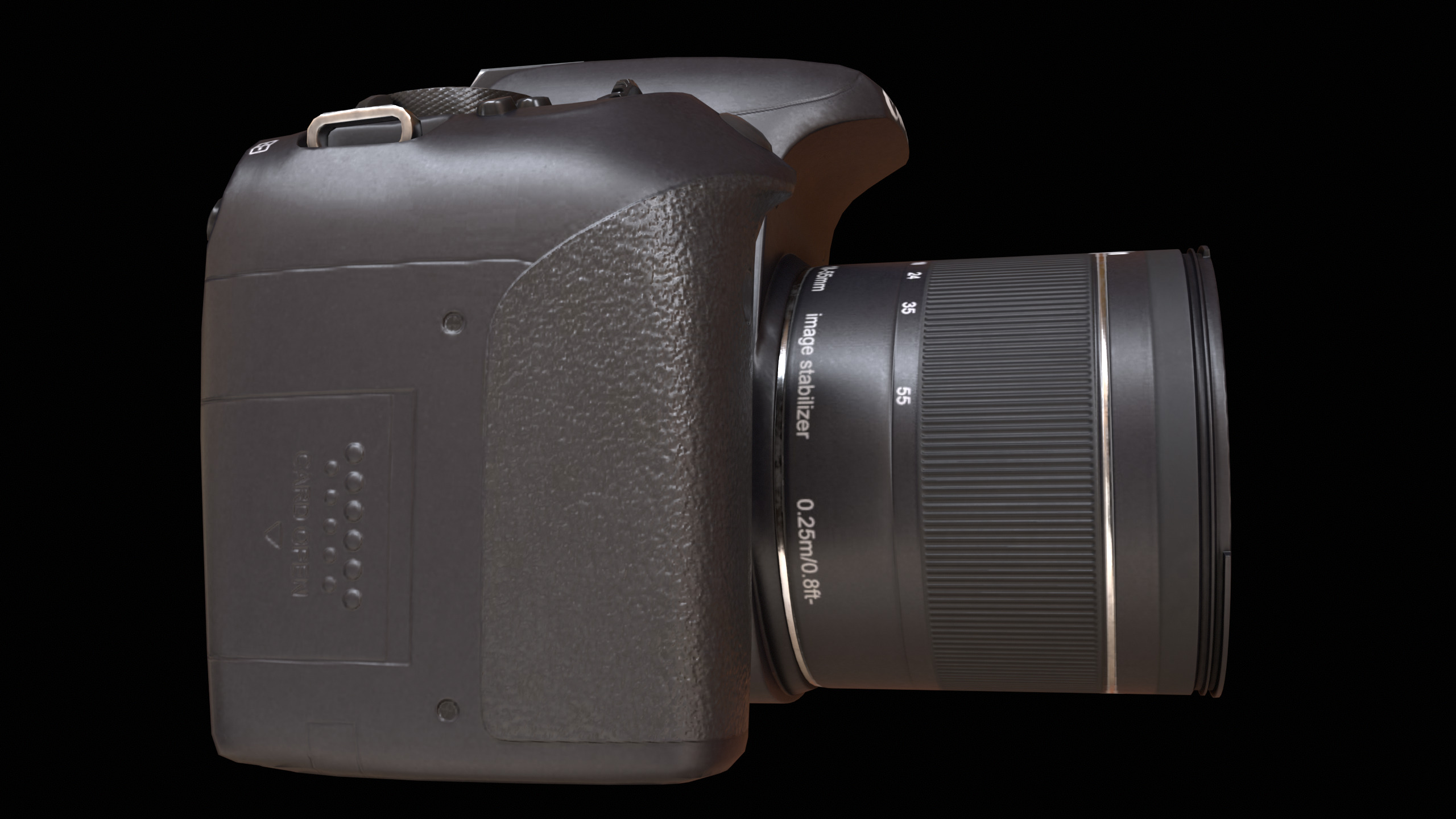 Canon T7i 800D DSLR Camera PBR Low-poly 3D model_15