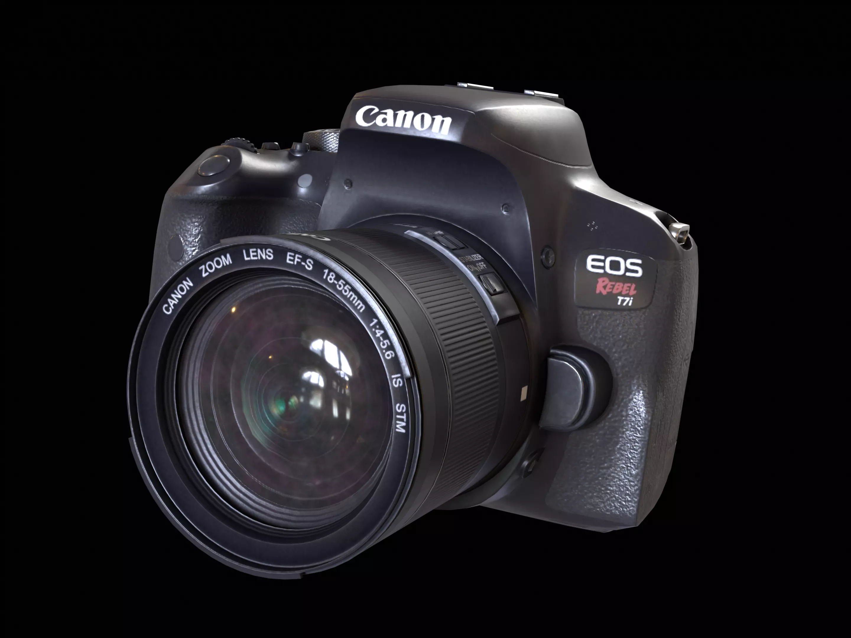 Canon T7i 800D DSLR Camera PBR Low-poly 3D model_0