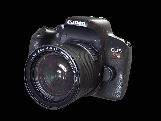 Canon T7i 800D DSLR Camera PBR Low-poly 3D model