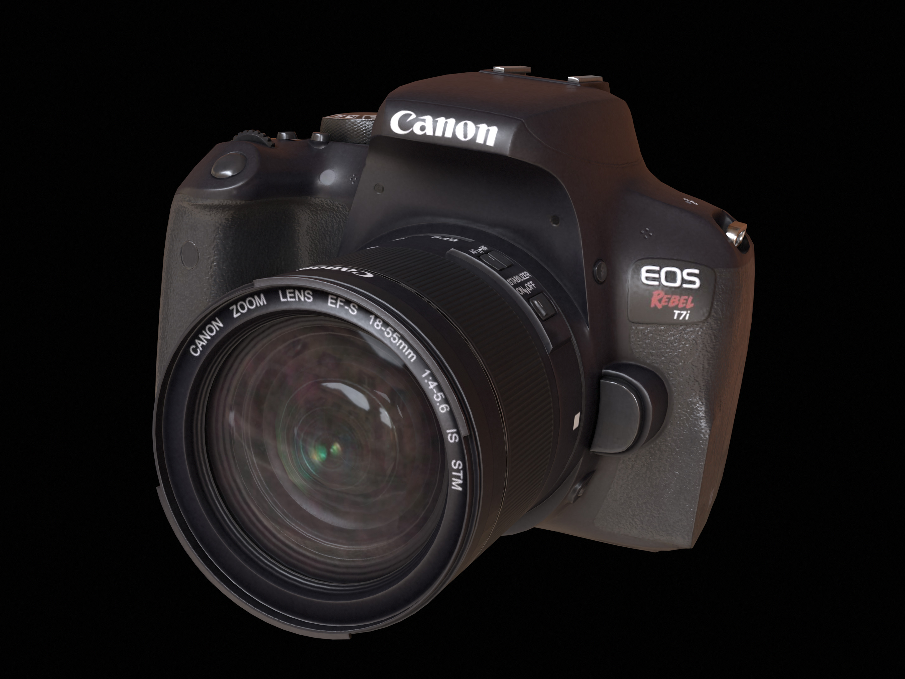 Canon T7i 800D DSLR Camera PBR Low-poly 3D model_2