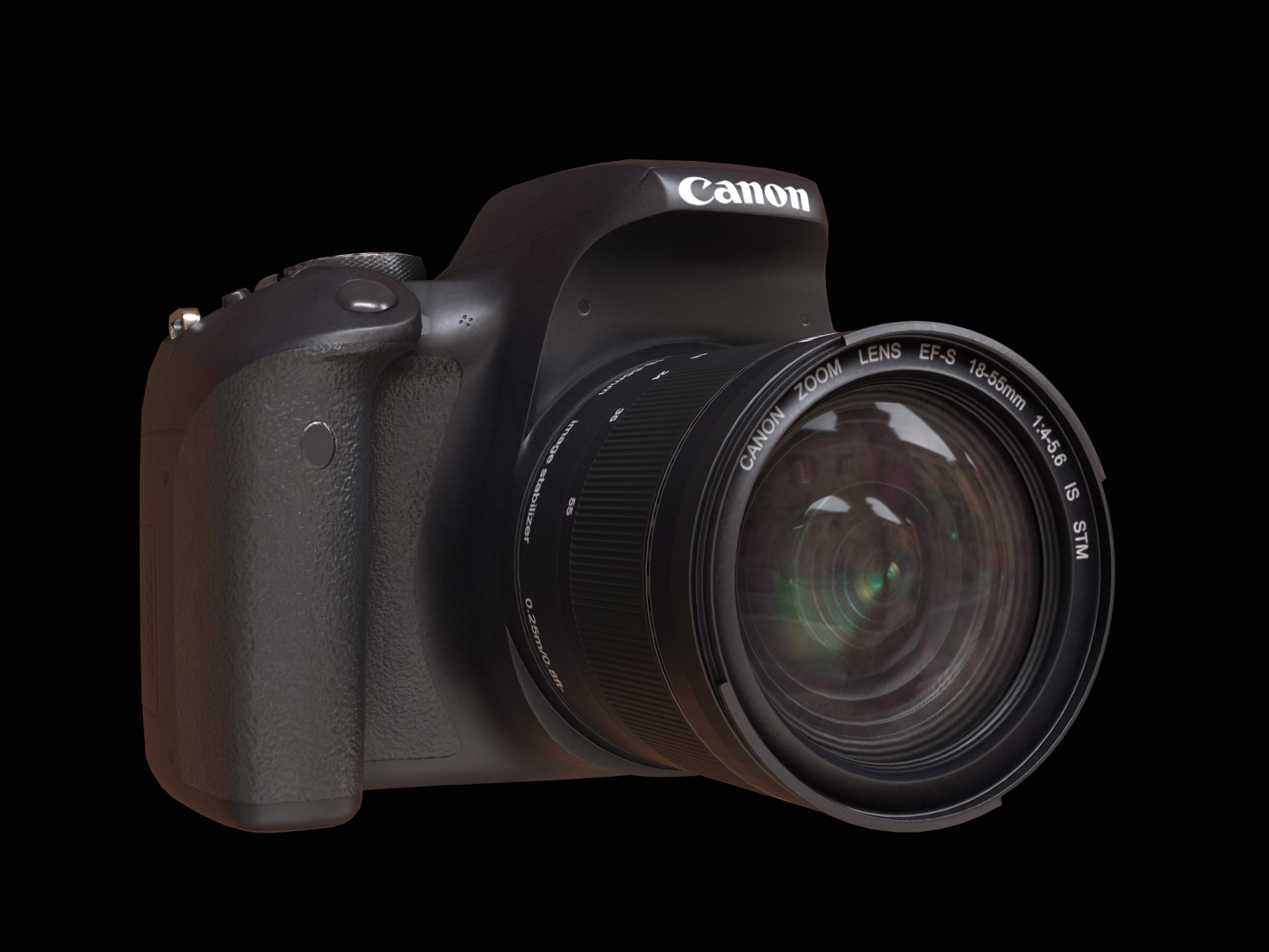 Canon T7i 800D DSLR Camera PBR Low-poly 3D model_3