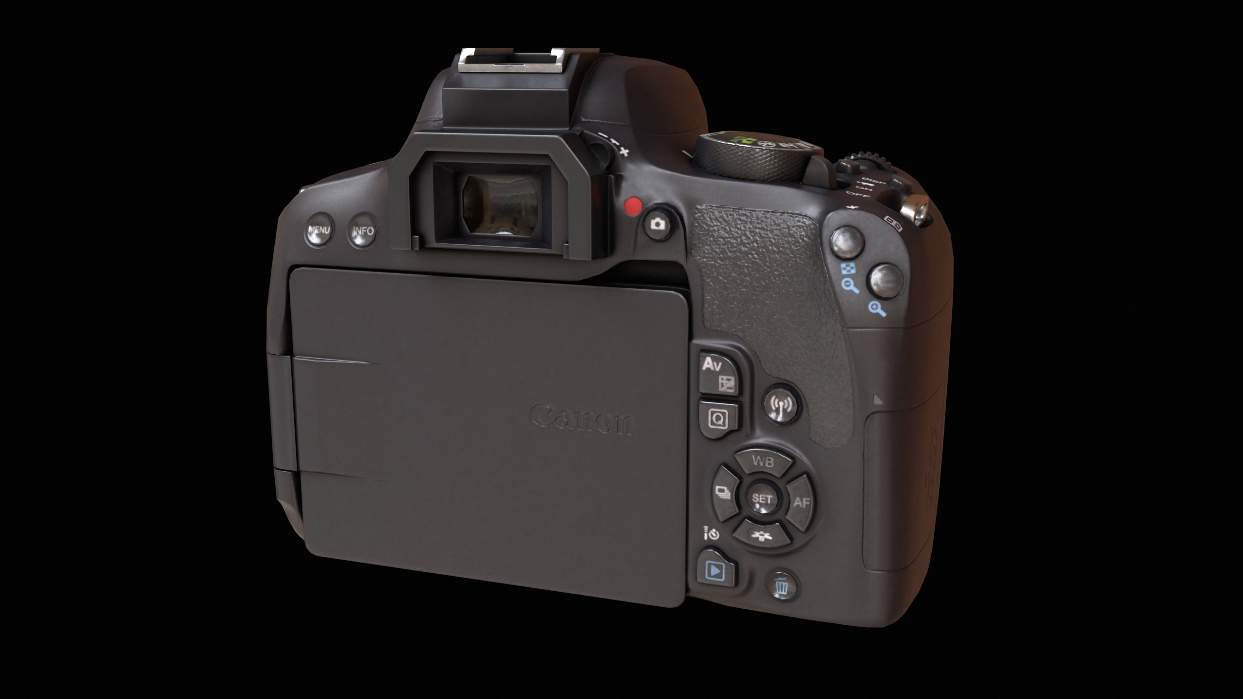 Canon T7i 800D DSLR Camera PBR Low-poly 3D model_5