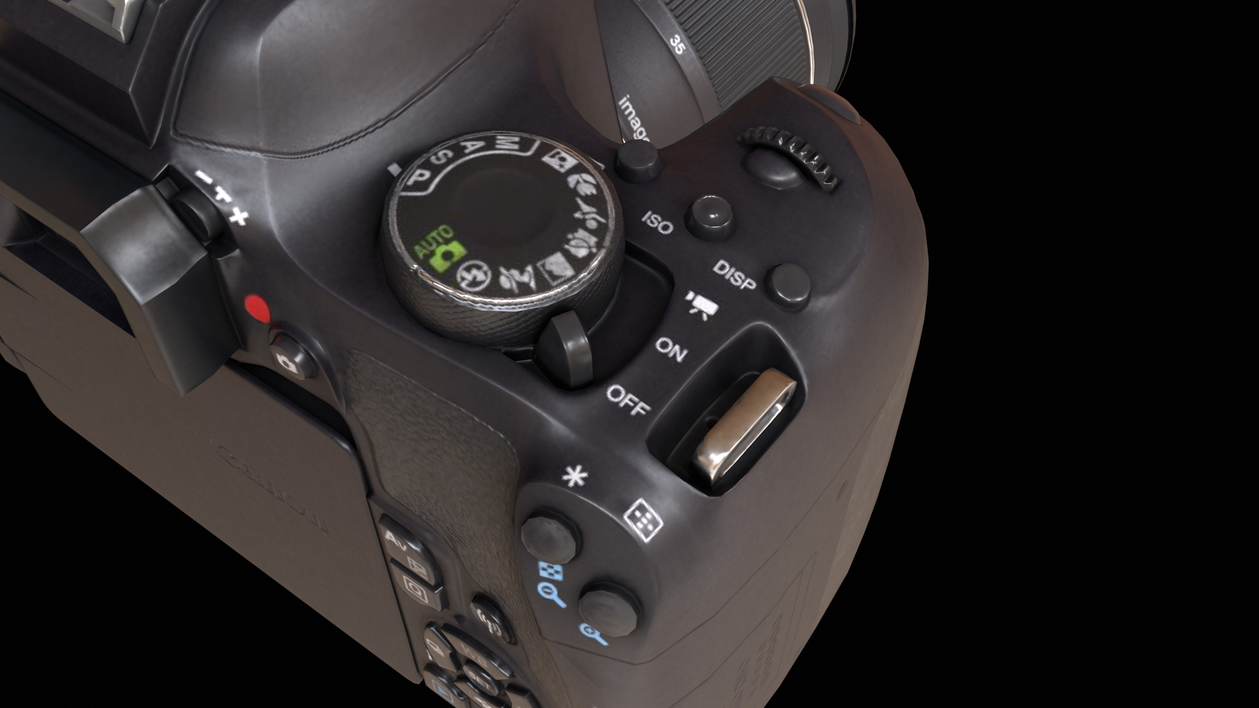 Canon T7i 800D DSLR Camera PBR Low-poly 3D model_11