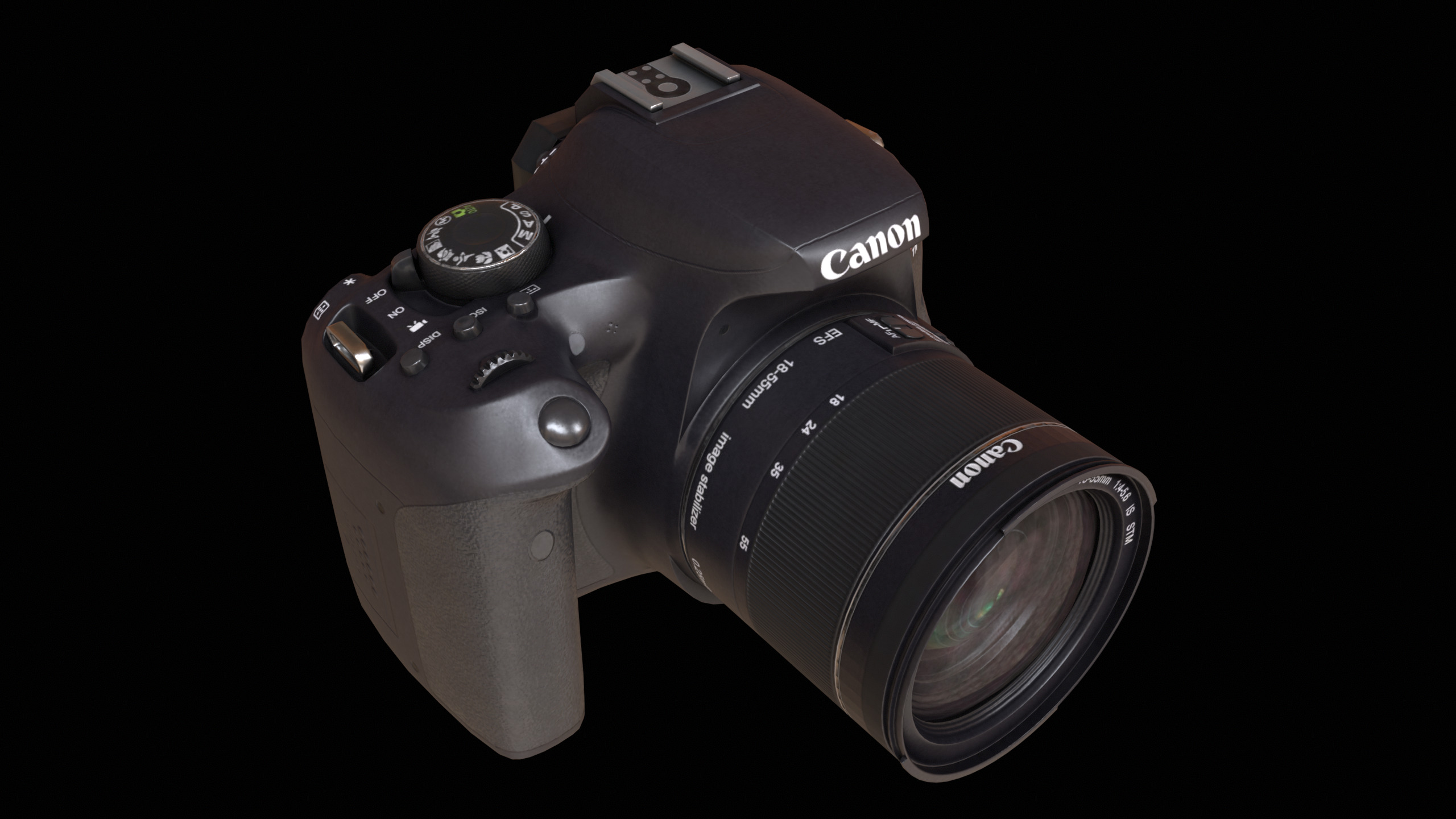 Canon T7i 800D DSLR Camera PBR Low-poly 3D model_10