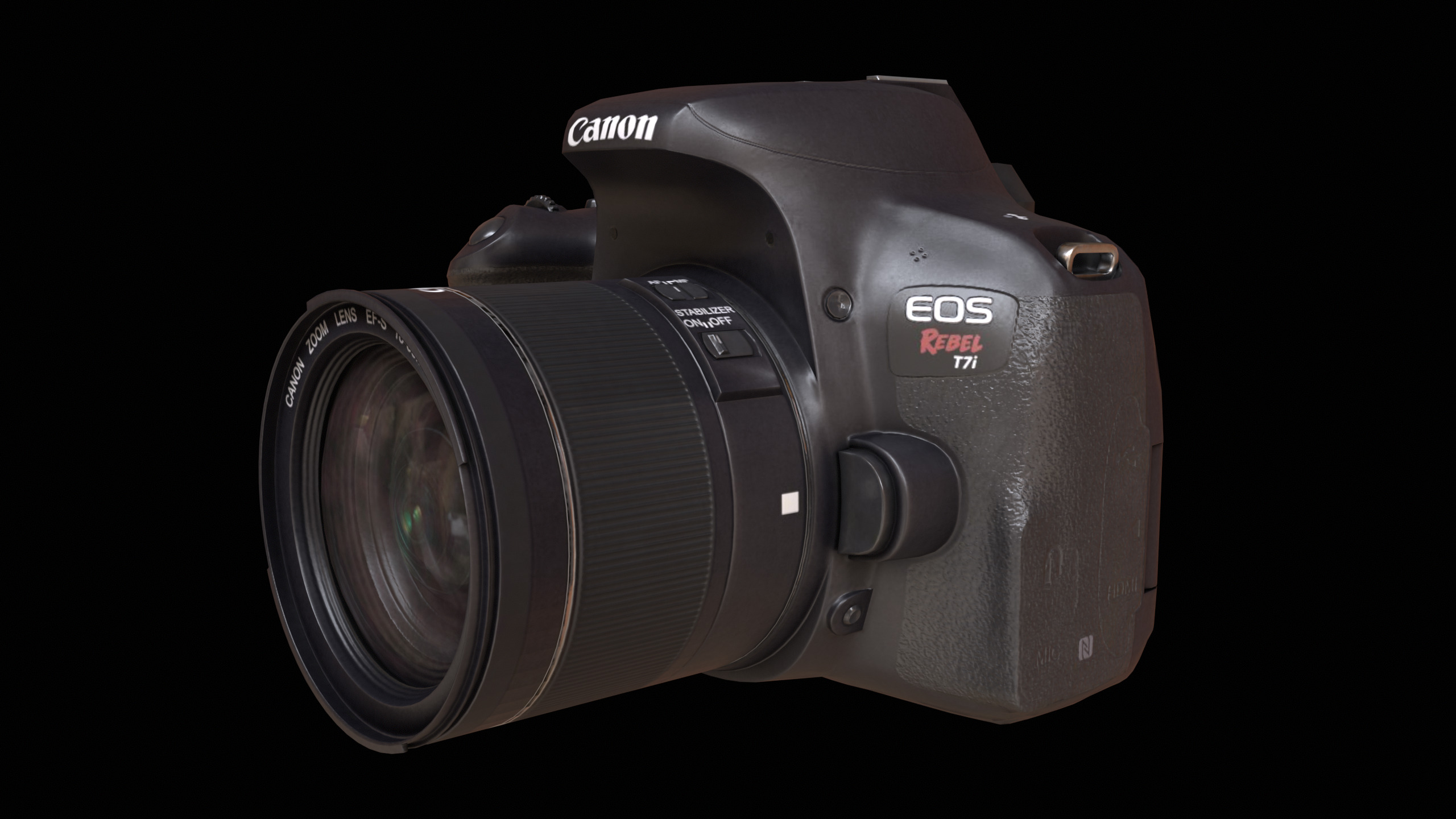 Canon T7i 800D DSLR Camera PBR Low-poly 3D model_8