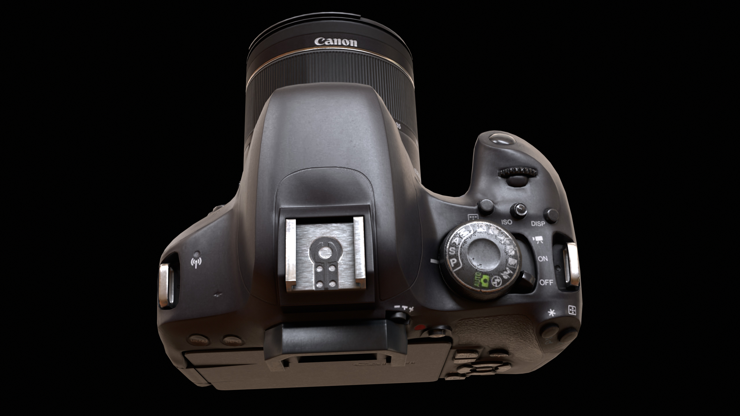 Canon T7i 800D DSLR Camera PBR Low-poly 3D model_7