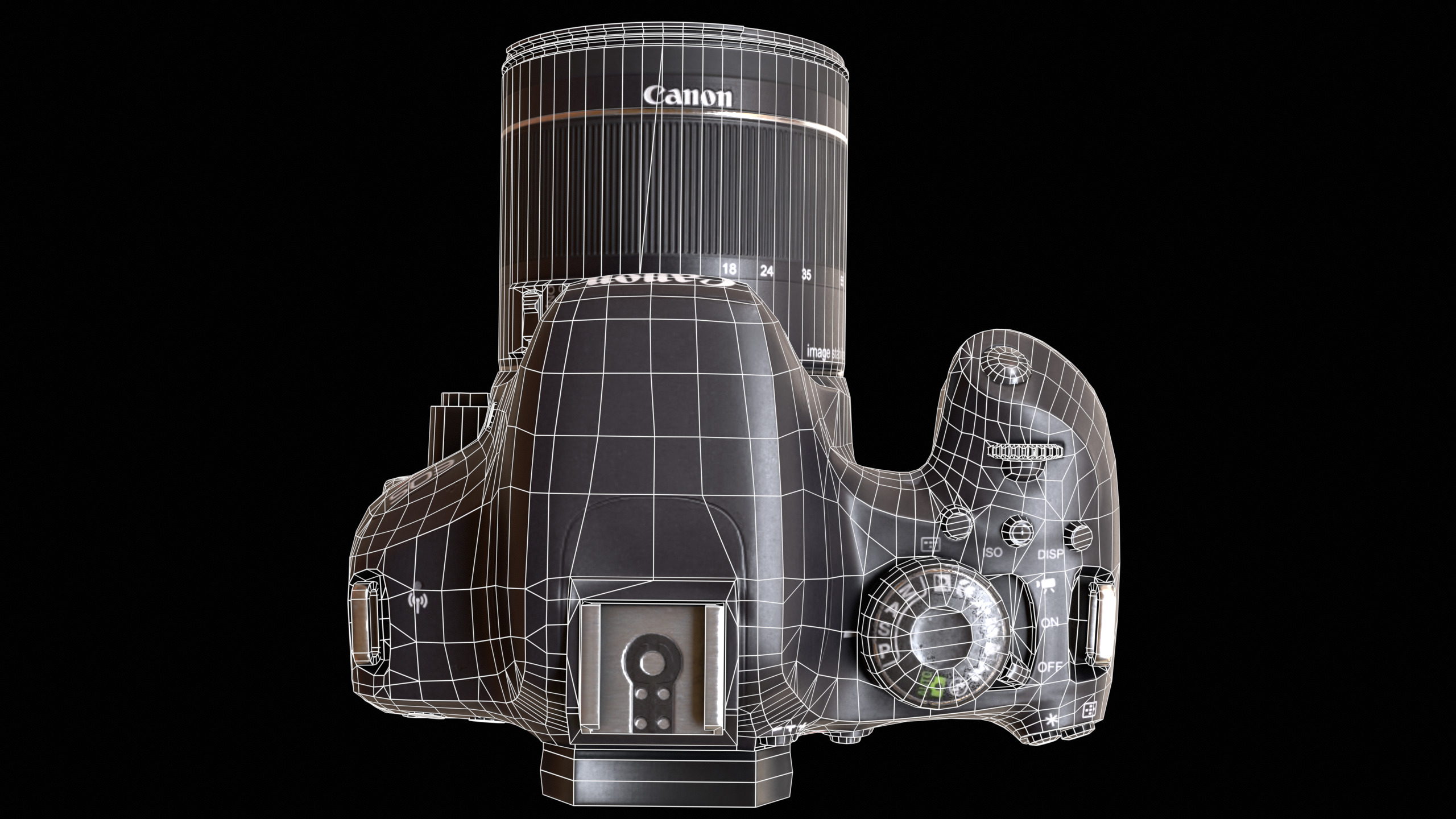 Canon T7i 800D DSLR Camera PBR Low-poly 3D model_22