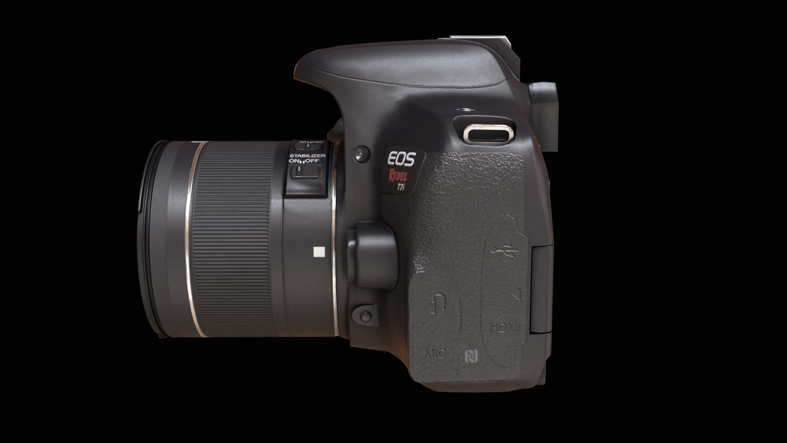 Canon T7i 800D DSLR Camera PBR Low-poly 3D model_6