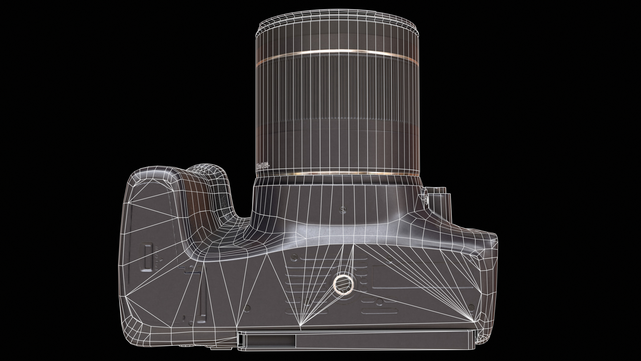 Canon T7i 800D DSLR Camera PBR Low-poly 3D model_23