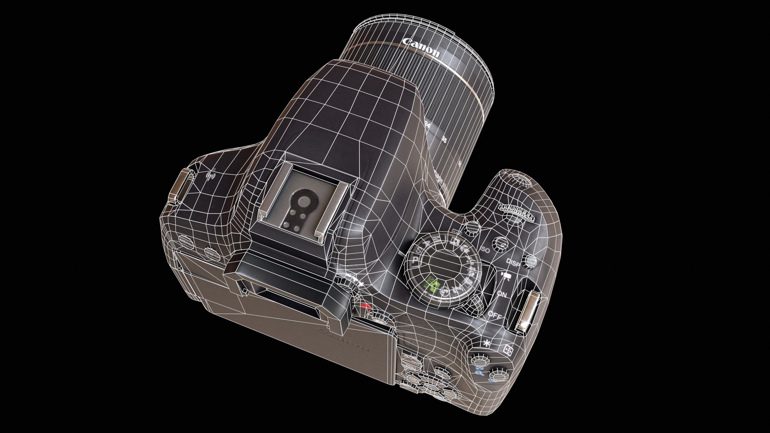 Canon T7i 800D DSLR Camera PBR Low-poly 3D model_20