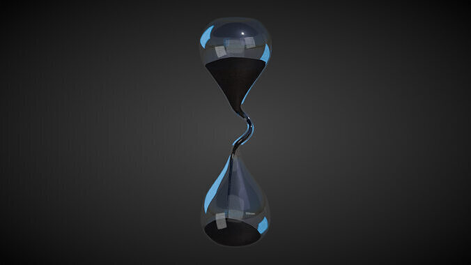 Curved Hourglass Sand Timer Low-poly 3D model