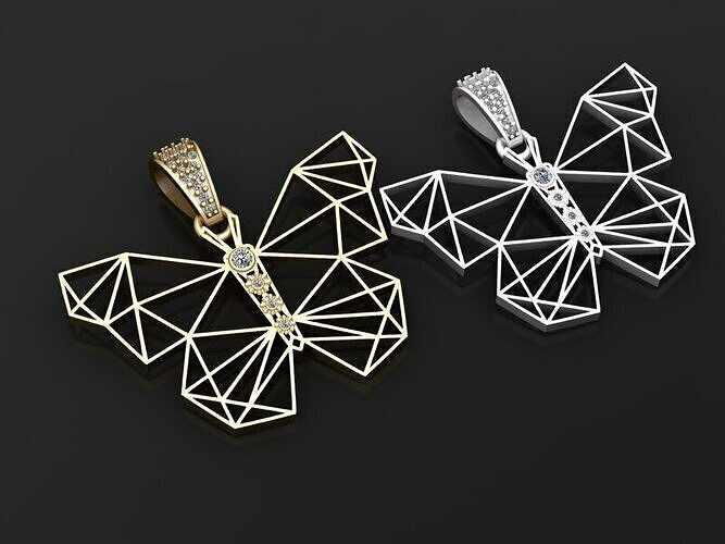 BUTTER FLY GOLD PENDANT  3D print model
