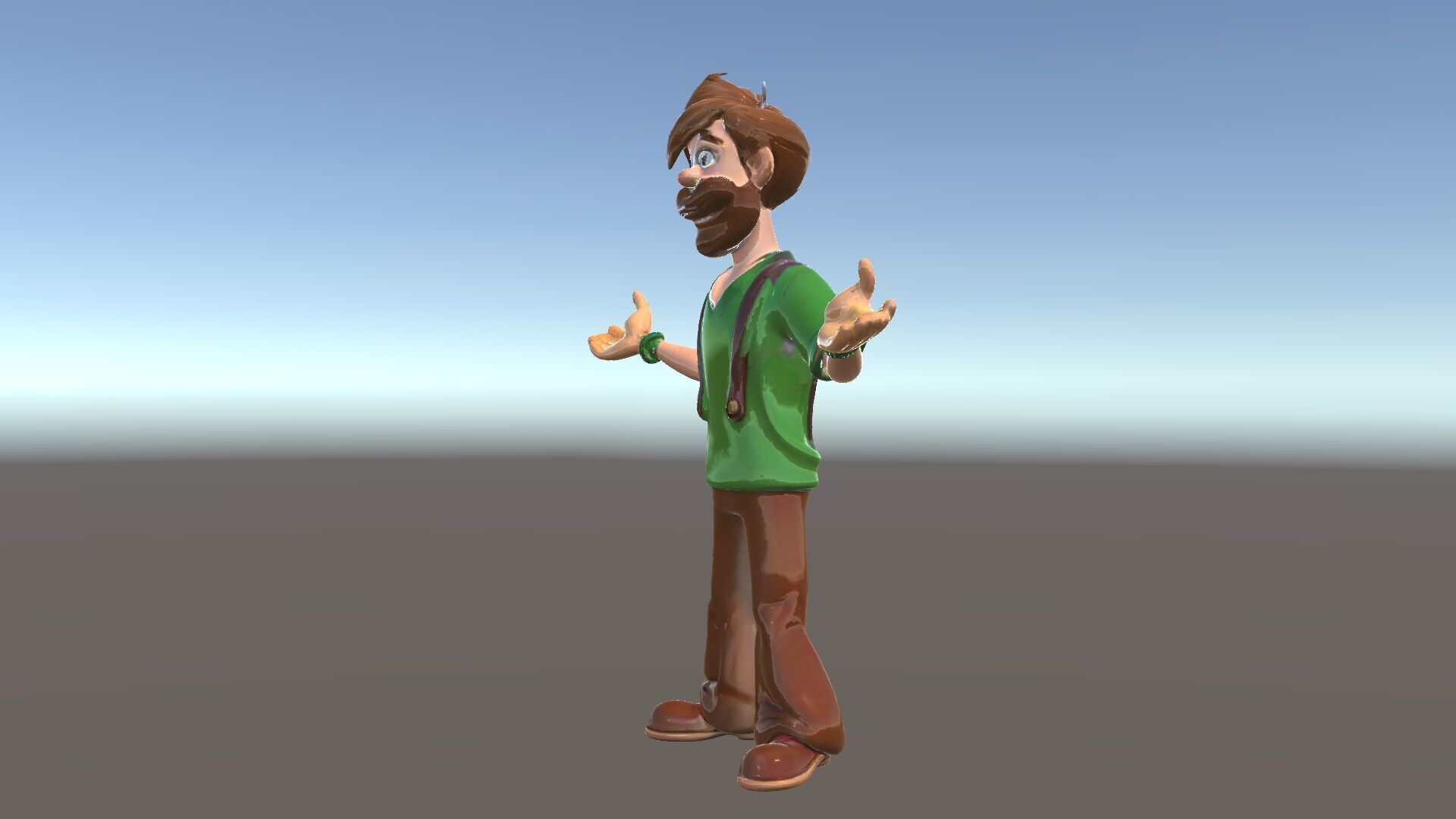 Bearded Cartoon Adventurer  D Character Model Low-poly 3D model_37