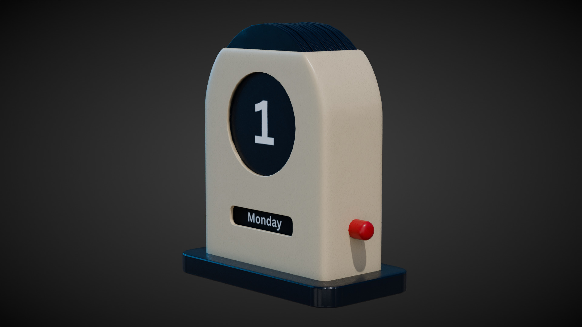 Desk Calendar Low-poly 3D model_6