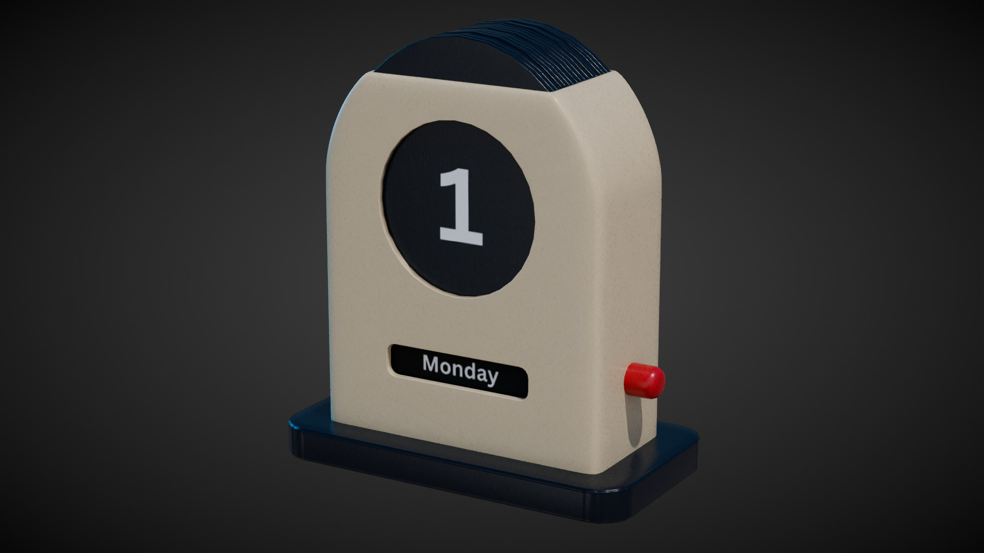 Desk Calendar Low-poly 3D model_4