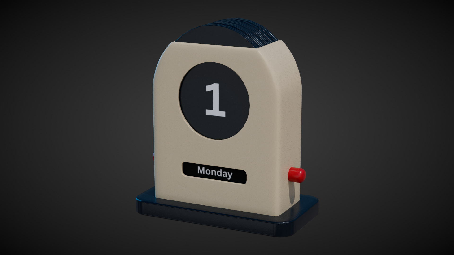 Desk Calendar Low-poly 3D model_1