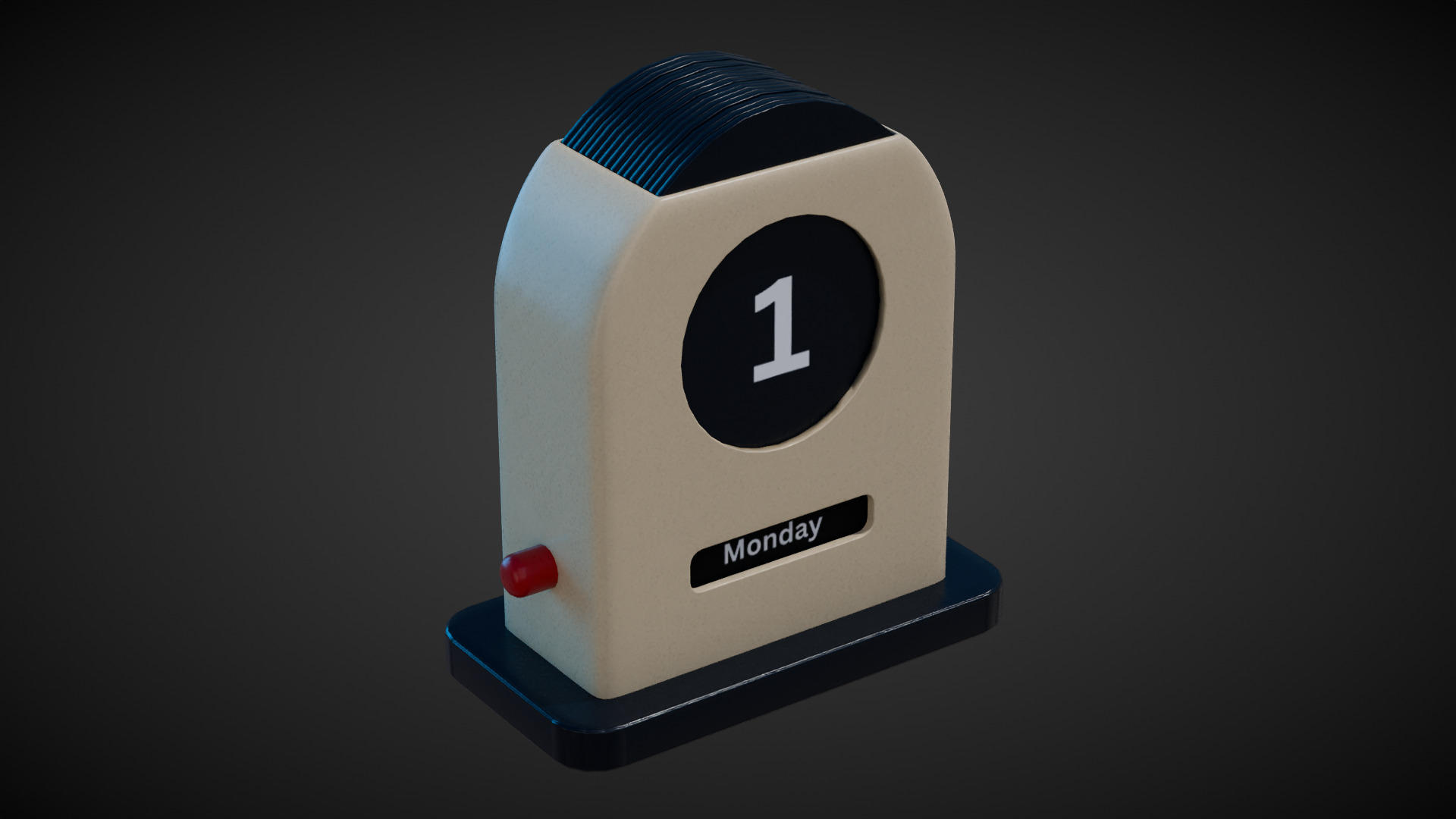 Desk Calendar Low-poly 3D model_3
